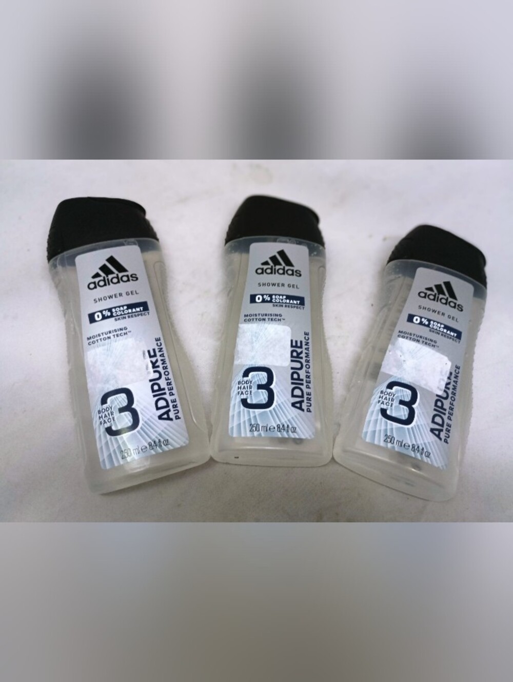 adidas Adipure 3 Shower Gels NEW